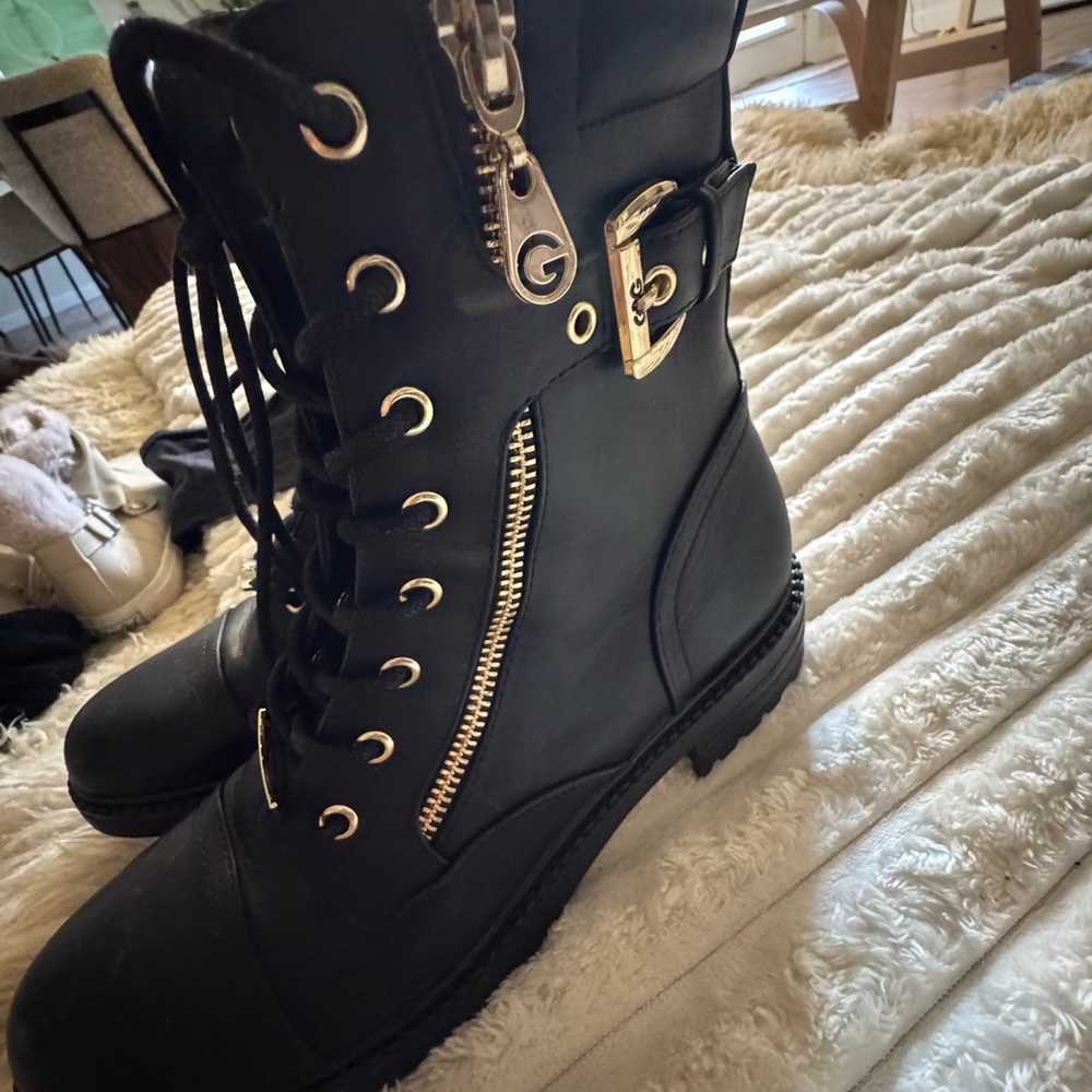 Black Lace-Up Ankle Boots